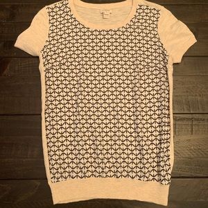 J Crew Women’s Black and White Patterned Shirt